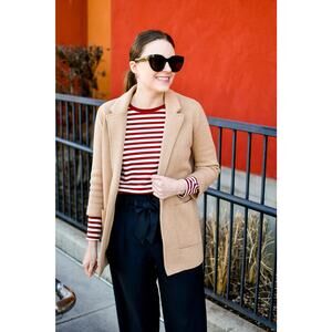 J CREW Sophie open-front sweater-blazer Item J0244 Sz 3X In Oatmeal Minimalist